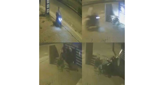 Motosikletli böyle kaza yaptı: O anlar kamerada