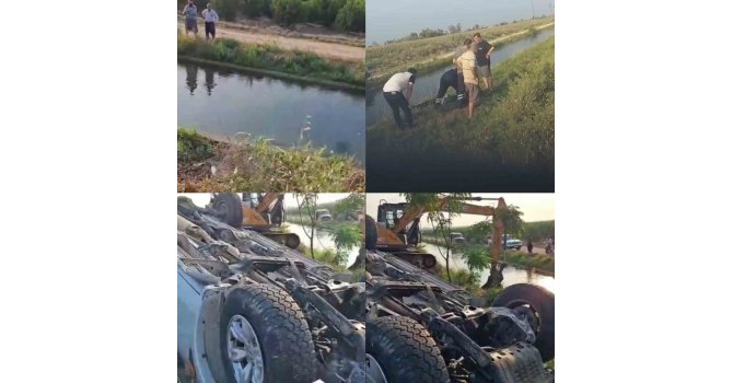 Kanala devrilen pikap, baba ve iki kızına mezar oldu