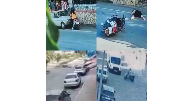 Alkollü sürücü otomobille motosikletlinin üzerinden geçti: O anlar kamerada