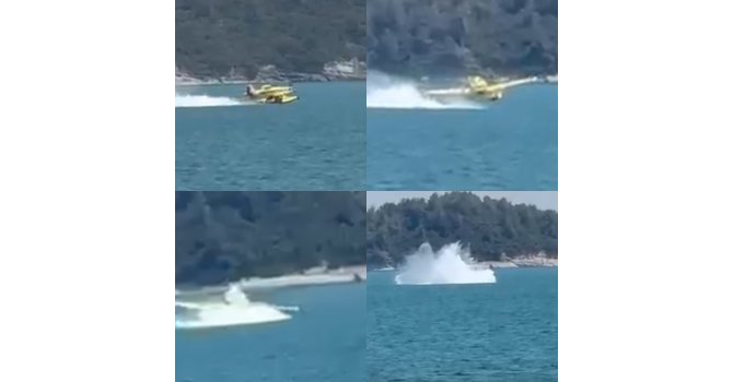 Adana’da uçağın suya düşme anı kamerada