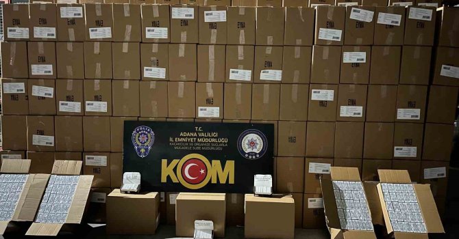 Adana’da 6 milyon 500 bin makaron ele geçirildi