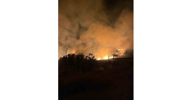 Samandağ’da evin bahçesinden alevler yükseldi
