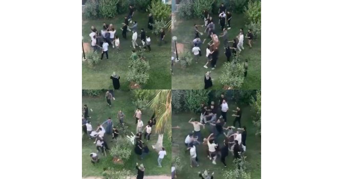 Mersin’de iki grup arasında sopalı sandalyeli kavga: O anlar kamerada