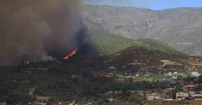 Orman yangını evlerine sıçrayan vatandaşların zor anları