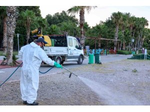 Antalya’da haşerelere karşı mücadele çalışmaları mesire alanlarında da sürüyor