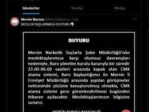 Mersin Barosu, CMK atama sistemini yeniden açtığını duyurdu