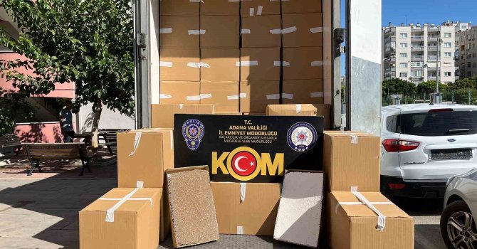 Adana’da 17 milyon TL değerinde kaçak sigara ele geçirildi