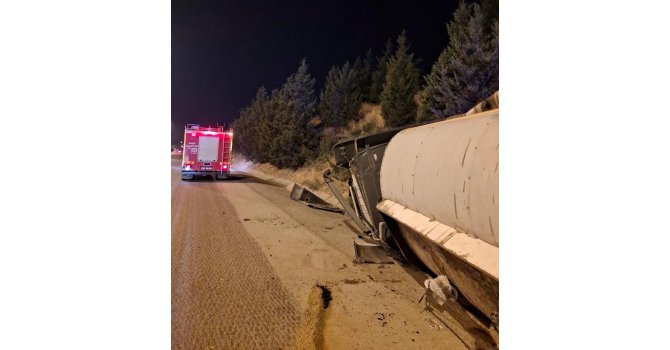 Osmaniye’de kontrolden çıkan tır devrildi: 1 yaralı