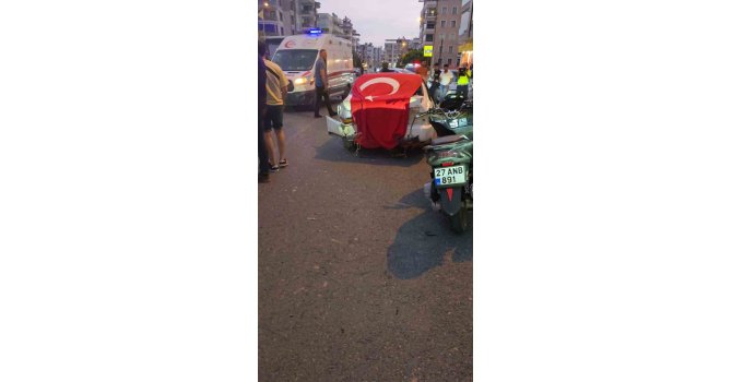 Dörtyol’da asker uğurlama konvoyunda kaza: 1 yaralı