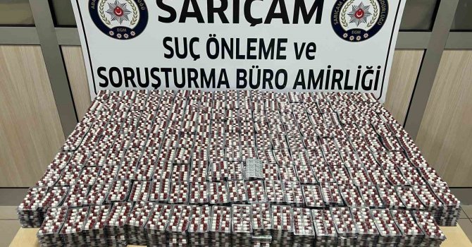 Apartman dairesine yapılan baskında 27 bin 412 uyuşturucu ele geçirildi