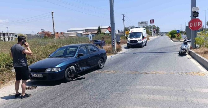 Manavgat’ta tali yola giren otomobil motosikletle çarpıştı: 1 yaralı