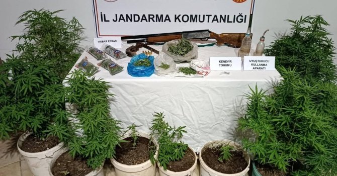 Isparta’da bir eve düzenlenen operasyonda esrar ve kenevir ele geçirildi