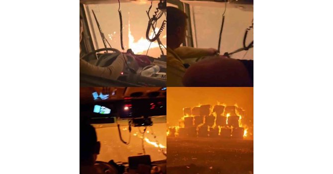 Mersin’deki orman yangınında ekiplerin zor anları kameraya yansıdı