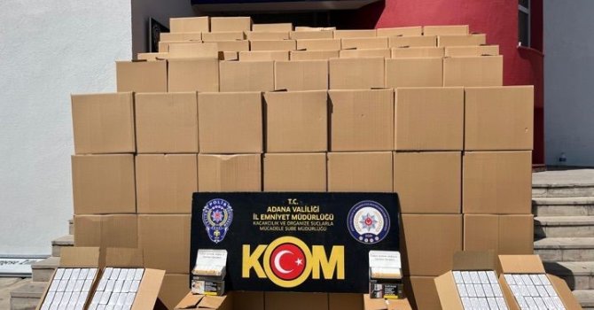 Adana’da 7 milyon 910 bin adet kaçak makaron ele geçirildi
