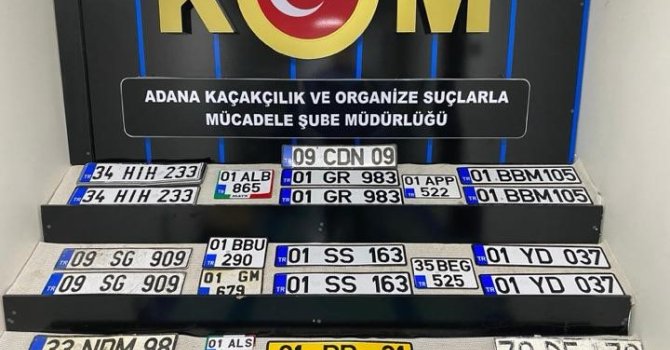 Adana’da 27 sahte plaka ele geçirildi