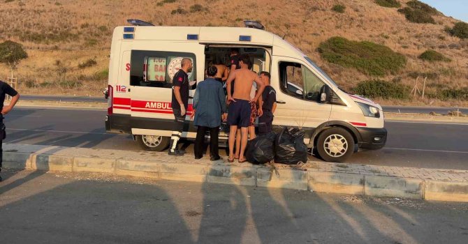 Serinlemek için girdiği denizde boğulma tehlikesi geçiren genç hastaneye kaldırıldı