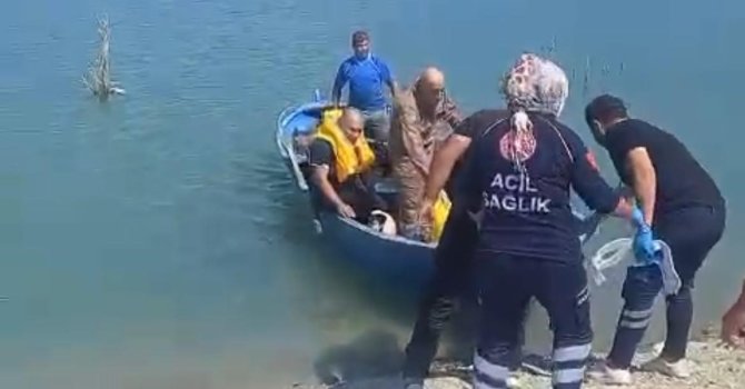 Barajdan su almaya çalışan eğitim uçuşu kalkamayarak düştü