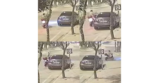 O anlar kamerada: Park halindeki araca saldırdı polisi görünce kaçtı