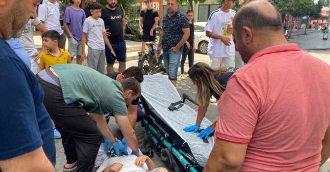 Devrilen elektrikli bisikletin sürücüsü çocuk yaralandı