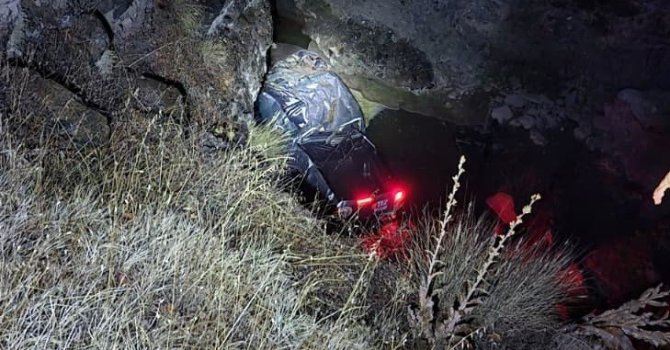 Dereye düşen kamyonetin sürücüsü yaralandı