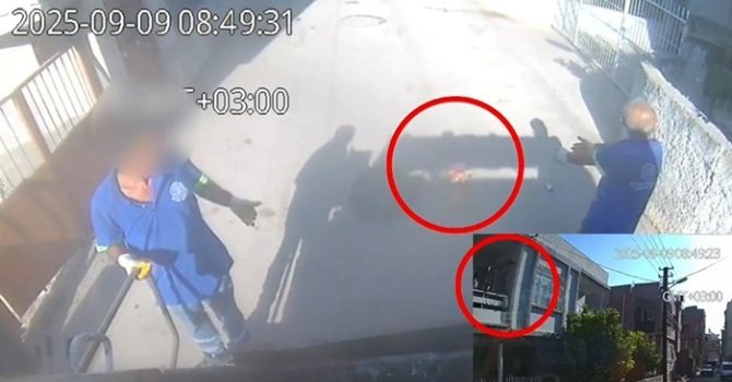 Temizlik görevlisinin dövülmesi kameraya yansıdı