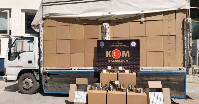 Hatay’da 2 milyon 760 bin adet gümrük kaçağı makaron ele geçirildi