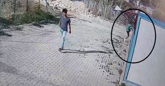 Arkadaşı nöbet tuttu, kendisi camdan girdiği konteynerden 30 saniye içerisinde laptop çaldı