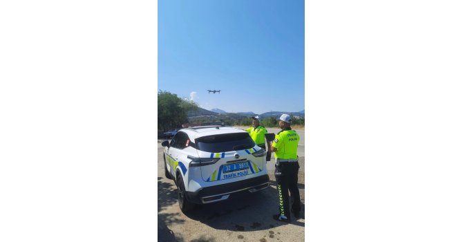 Isparta’da dron destekli trafik denetimi