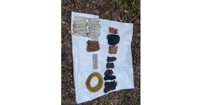 PKK’lı teröristlere ait depoda patlayıcı madde ve fünye ele geçirildi