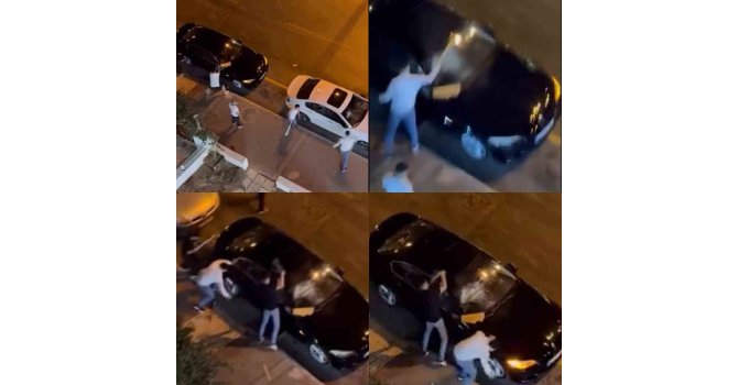 Araçlara saldırıp zarar verdiler: O anları vatandaşlar kaydetti
