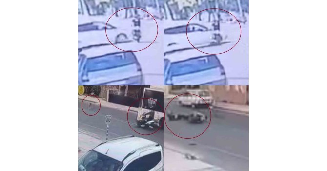 Motosikletli köpekle birlikte savruldu