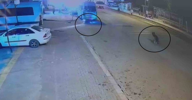 Devrilerek sürüklenen motosiklet, park halindeki minibüsün altına girdi: O anlar kamerada