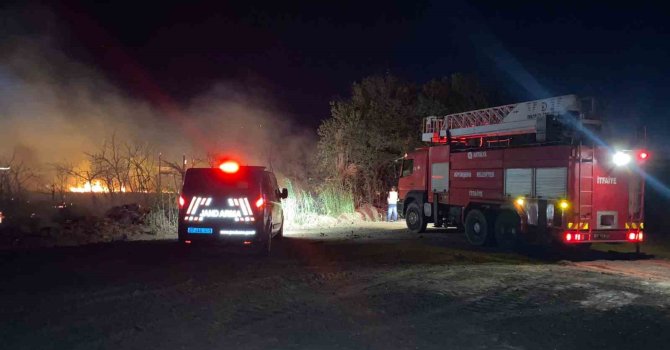 Serik’te yol kenarındaki otluk alanda çıkan yangın korkuttu