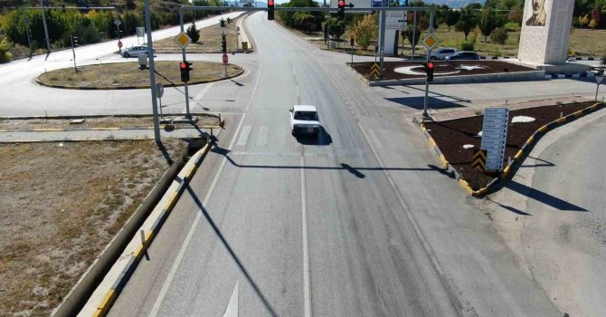 Burdur’da dronlu trafik denetimi