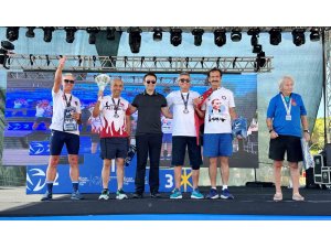 34. Uluslararası Alanya Triatlonu’nda ‘Demir Adam’ Ali Bıdı’dan çifte ikincilik