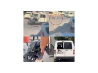 Kaza anı kamerada: Aracın çarptığı motosikletli savruldu