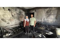 Evleri yangında küle döndü, aile canını zor kurtardı