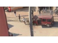 Osmaniye’de araç yandı, esnaf facianın önüne geçti