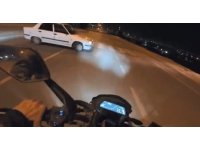 Motosikletli çiftin kaza anı kamerada