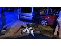 Kazada yaralanan motosikletlinin feryatları mahalleyi inletti