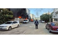 İş yerinde başlayan yangında alevler eve sıçradı