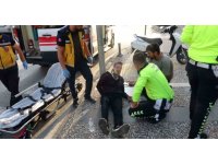Yayaya çarpmamak için motosikleti devirdi: 1 yaralı