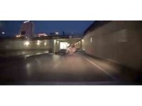 Otomobiliyle makas atarken kaza yaptı: O anlar araç kamerasında