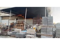 Burdur’da mermer fabrikasında yangın