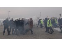 Taşlı sopalı toplumsal olaylara karşı gerçeğini aratmayan müdahale tatbikatı