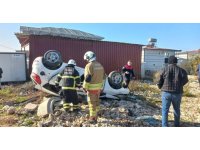 Samandağ’da takla atan otomobilin sürücüsü yaralandı