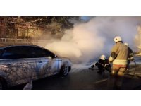 Belen’de otomobil yangını