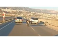Kahramanmaraş’ta motosikletle tehlikeli sürüş kamerada