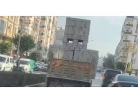 Mersin’de tehlikeli yükleme yapan kamyon sürücüsüne ceza yağdı