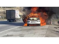 Peugeot marka otomobil alev topuna döndü